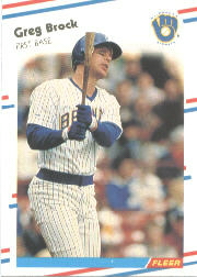 1988 Fleer Baseball Cards      158     Greg Brock